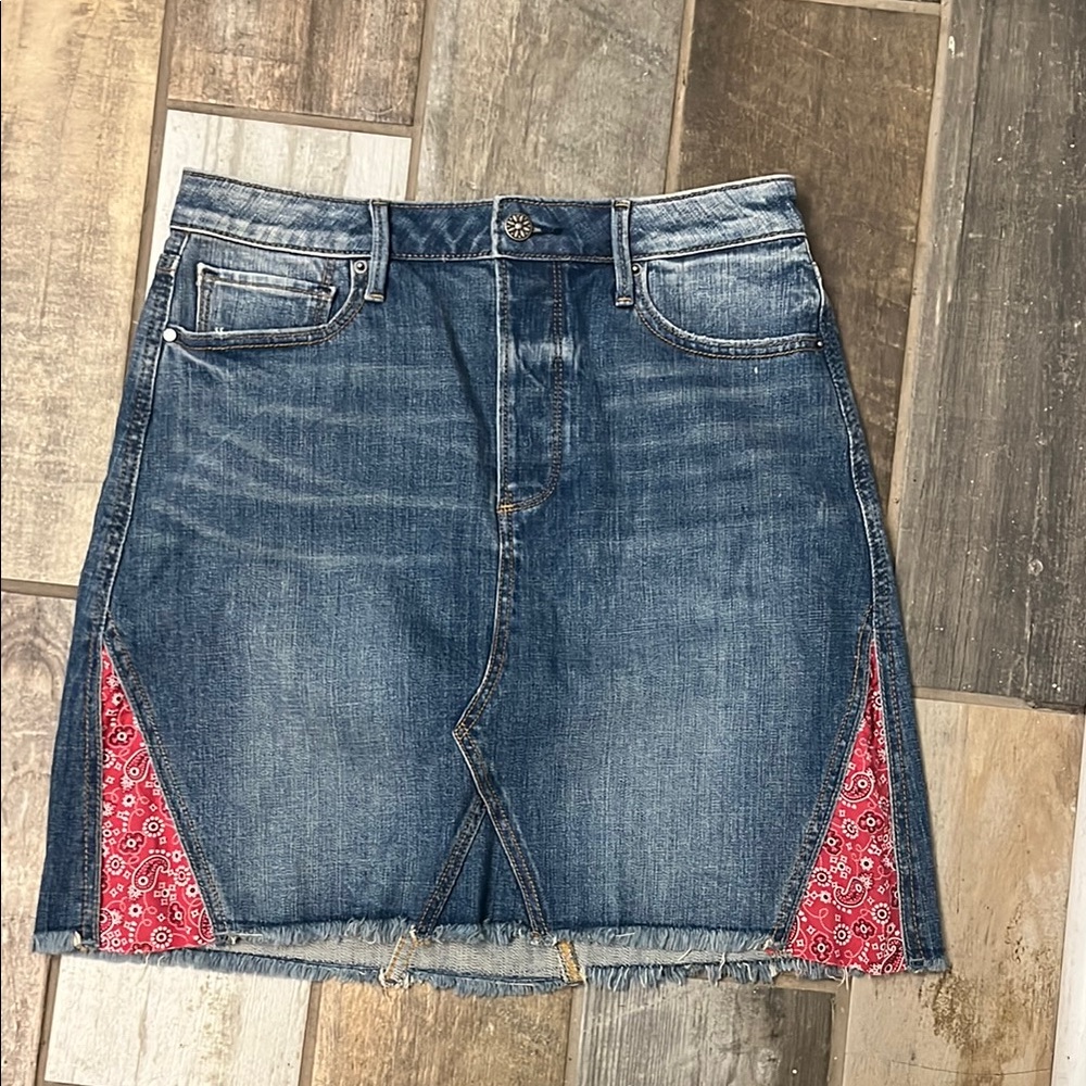 DRIFTWOOD Red  Cut Out Jean skirt